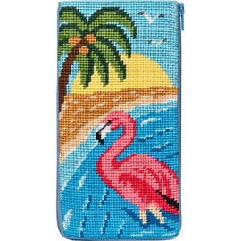Stitch & Zip Needlepoint Eyeglass Case Kit - SZ483 Flamingo