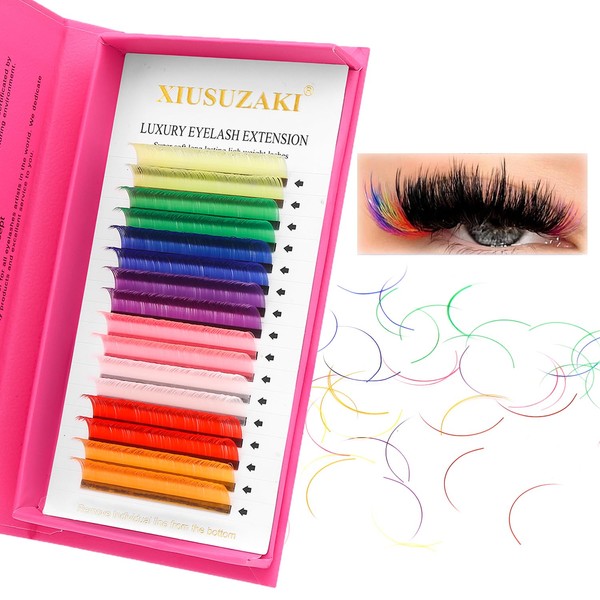 Eyelash Extensions Colored Lashes Extension 0.07 D Curl Lashes 15mm