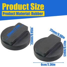 GNHG Pack of 2 Car Jack Rubber Pad 60 x 35 mm - Universal Rubber Pad for Car Lift, Lifting Platform & Axle Stand - Jack Pad Frame & Paint Protection, Non-Slip Rubber Block up to 3 Tonnes
