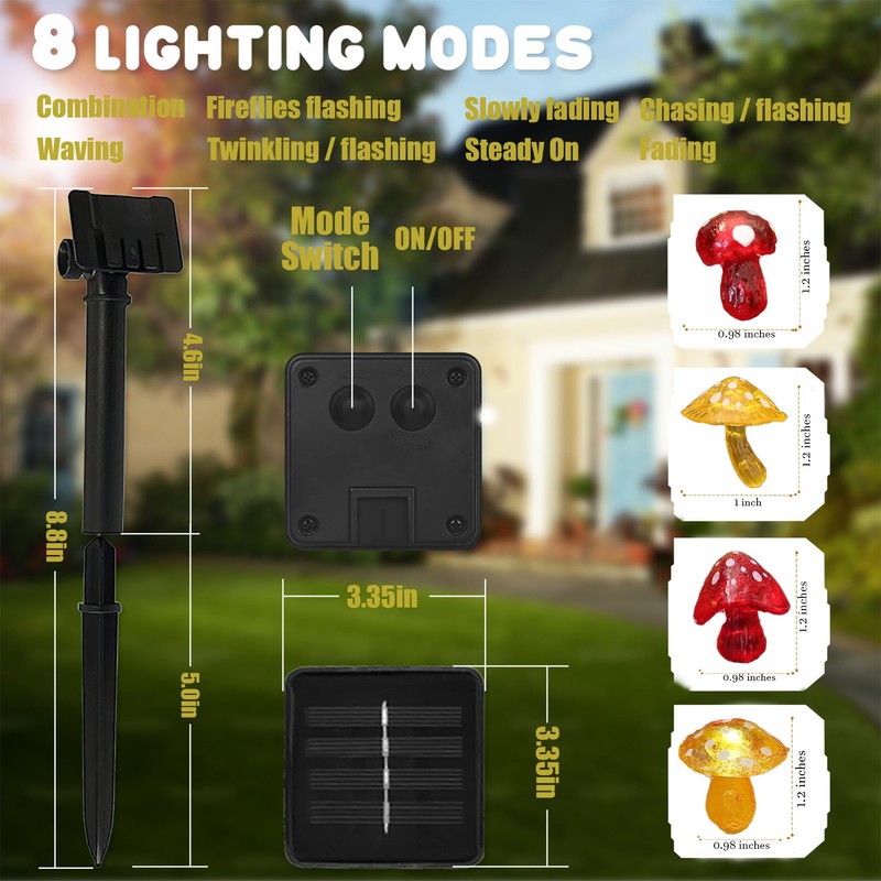 JASHIKA Solar String Lights (Red-Yellow)