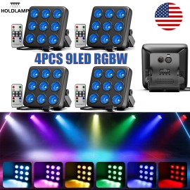 HOLDLAMP 4Pcs 9x20W RGBW LED Matrix Par Lights Stage Effect Disco DJ Light DMX Party Bar