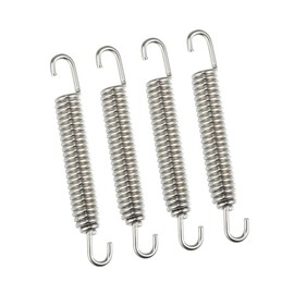 REPAIROCK 4 Pcs Motorcycles Universal Exhaust Pipe Spring 80mm 3.15" Stainless Steel Exhaust Pipe Spring Hook Modified Accessory Silver Tone Auto Replacement Parts