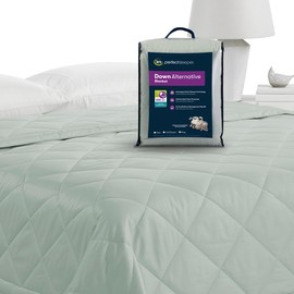 Serta Down Alt Quilt-Stitched Fiber Fill Down Alternative Blanket, Twin, Seaglass