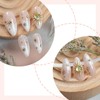 24Pcs Gold Press on Nails Medium Almond Fake Nails with