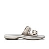 Clarks Women's Breeze Piper Slide Sandal, Pewter Synthetic, 12
