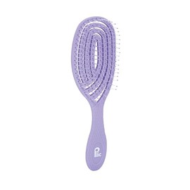 PLIC BEAUTY - Curved Detangling Brush - Nylon Bristles with Beads - Non-Slip - Ergonomic Design - Suitable for Dry & Wet Hair - Stimulation of the Head - Lavender Colour