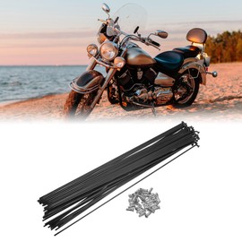 X AUTOHAUX 40 Pcs Bicycle Steel Spokes 13G Bike Spoke 290mm Length with Nipples