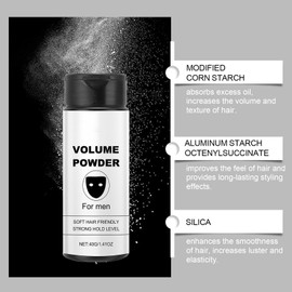 Volume Powder for Men, Hair Styling Powder, Volumising Styling Powder, Fluffy, Oil-Control, Long-Lasting Styling Powders - 40g