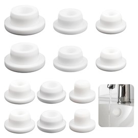 12PCS Bathtub Jet Covers, Bathtub Overflow Drain Cover White Silicone Hole Plug Waterproof Bathtub Plug Fit for 12mm 15mm 17mm 19mm 21mm 23mm Bathtub Hole