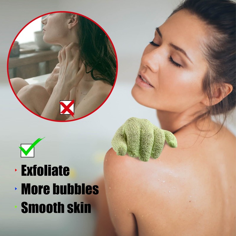 4 Pcs Shower Gloves, Exfoliating Gloves, Exfoliating Mitt, Exfoliating Body