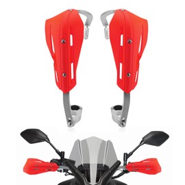 WODHMIEY Universal Motorcycle Hand Guards, Adjustable, Aluminium Alloy&PP Plastic, Impact Resistant, Protects Hands from Rain, Dust & Mud, Silver Handle, Multiple Colours