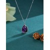 CrystalTears Amethyst Crystal Necklace for Women Dainty Silver Teardrop Healing