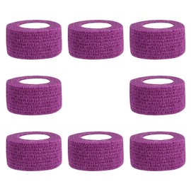 Bandage Wrap 8 Pack 1”x 5 Yards Self Adhesive Bandage Wrap Breathable Cohesive Bandage Wrap Rolls Athletic Elastic Self Adherent Wrap for Sports Injury,Wrist, Knee, Ankle Sprains and Swelling(Purple)