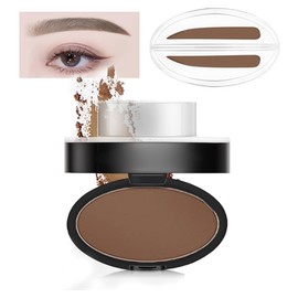 GL-Turelifes Eyebrow Stamp Powder Perfect Eyebrow Power Seal Nature Brow Stamp Makeup Tool Delicate Eyebrow Shape for Professional and beginner (#2 Unibrow(Light Brown))