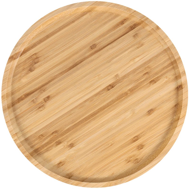 JOIKIT 5 Pack 12 Inch Bamboo Round Platter, Fine Polished