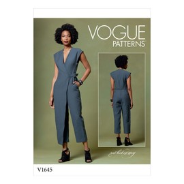 Vogue V1645Y Women's Semi-Fitted Jumpsuit Sewing Pattern by Rachel Comey, Sizes 4-14, White