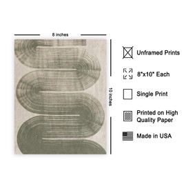 Poster Master Symmetrical Black Waves Poster - Brush Stroke Print - Drawing & Geometric Art - Abstract & Monochrome Art - Living Room or Office Decor - 8x10 UNFRAMED