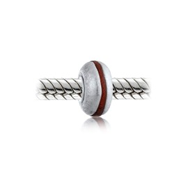 Murano Glass .925 Sterling Silver Core Red Silver Foil Metallic Spacer Charm Bead Fits European Bracelet For Women Teen