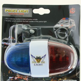 LEAGY Bike Bell 6 Bicycle Police LED Light,4 Loud Siren Sound Trumpet Cycling Horn Bell,Bike Bell Kids Adult