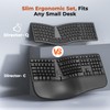 MEETION Wireless Ergonomic Keyboard and Mouse, Split S-Curve Design, Black
