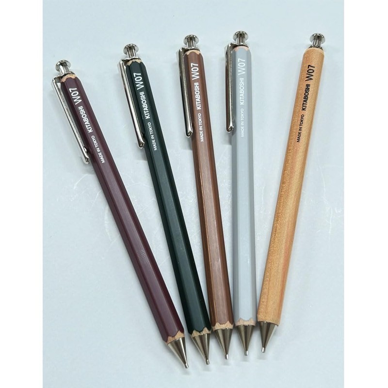 Kitaboshi 0.7mm Mechanical Pencil, Wooden Barrel, #0 2B, Black Lead,