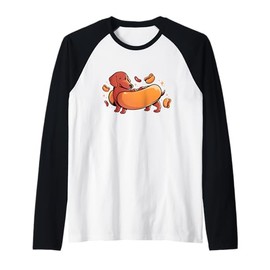Hot Dog Funny Weiner Dog Cute Costume Dachshund Owner Raglan Baseball Tee