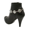 Women Western Fashion Bling Anklet Boot Bracelet Silver Metal Shoe