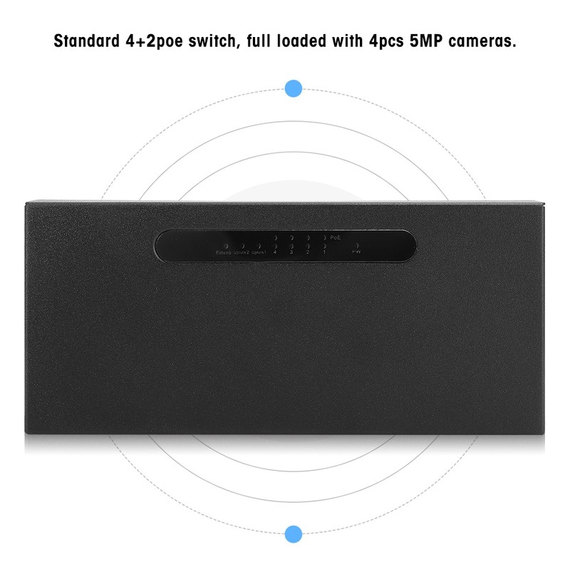 6 Port 4 Ways Poe Power Supply Switch Internet Monitoring
