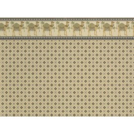 Brodnax Prints Dollhouse Wallpaper Brodnax "Camel Caravan" Brown Black Tan 1:12 Scale Miniature