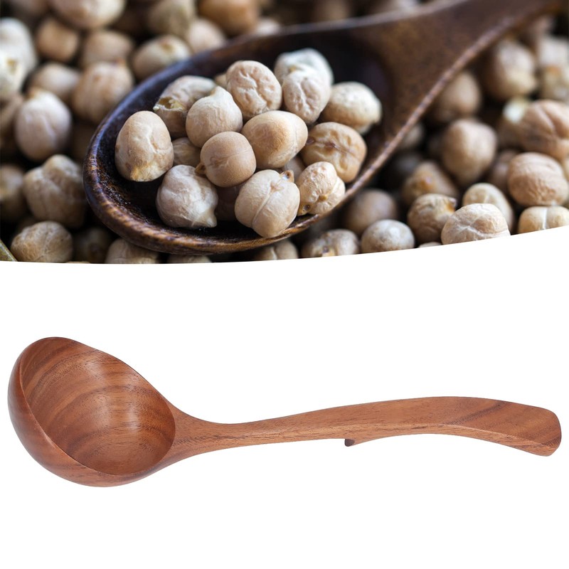 HilBeliFU Wooden Soup Ladle, 9.44in Long Ladle Spoon with Back
