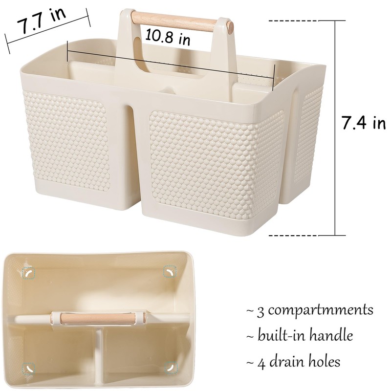 rejomiik Portable Shower Caddy Basket Plastic Cleaning Caddy Organizer Storage