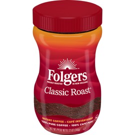 Folgers Classic Roast Instant Coffee Crystals, 12 Ounces (Pack of 1)