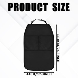 SamWinGear 2PCS Kick Mats Back Seat Protector Back Seat Cover for Kids Feet Car Seats Kick Mat Vehicle Organizer Black Car Mats Travel Bag 2 Mesh Storage Pockets Waterproof Pad Interior Protectors