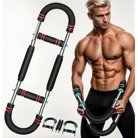 Inspack Twister Arm Trainer，60-100Lb Adjustable Workout Equipment，Fitness, Forearm Strengthener，Exercise Equipment for Home Gym, Muscle Builder & Strength Training for Arms, Chest, Shoulders，50kG Red