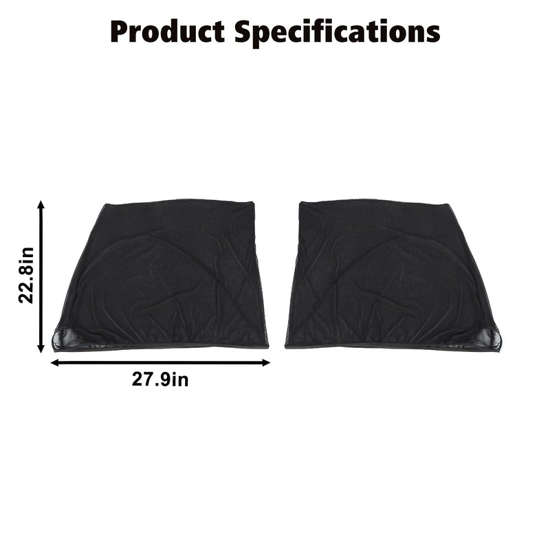 Front Window Sun Shade Covers Elasticized Breathable Mesh Car Side