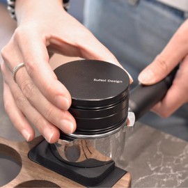 Espresso distributor tool | ground coffee leveler, 53mm, fits Breville Barista Portafilter, 14oz, Full black