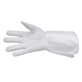 Leather Gloves Long Cuff Medieval Perfect Fit Premium Quality Soft Leather (White, Medium)