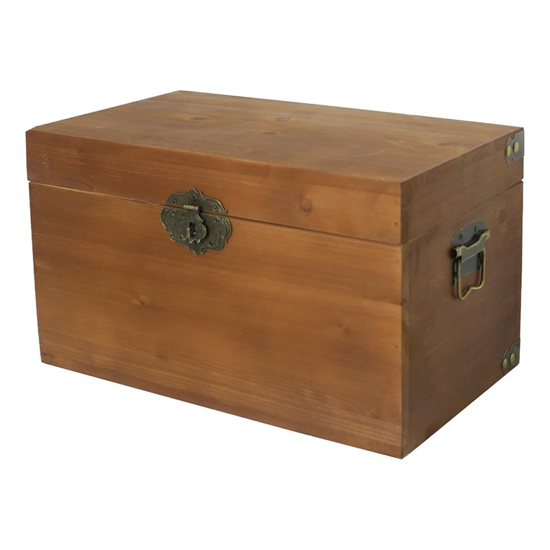 Kepciti Solid Wood Storage Box with Lid - Decorative &