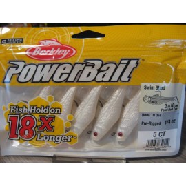 Berkley Power Bait 2 Packs Berkley PowerBait Fishing 1/4 Oz Pre-Rigged Swim Bait - 3" Pearl Red Eye
