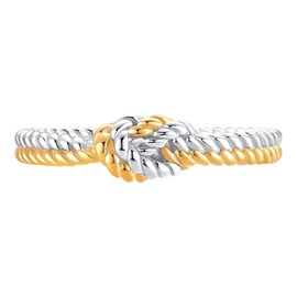 LOVPEPY The Love Between Mother and Daughter is Forever Mother Daughter Ring,925 Sterling Silver Daughter Mom Gold Silver Knotted Love Rings for Women Size #5-11, Silver, no