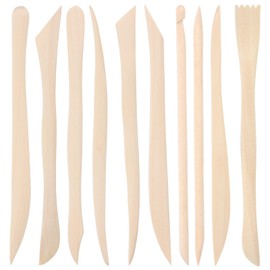 10Pcs Wooden Clay Sculpting Tools Double Ended Clay Modeling Tools 6.22 Inch Pottery Sculpting Tools for Cutting Soap Carving Smoothing Clay Supplies