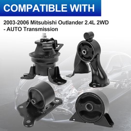 Engine Motor Mounts Set - Compatible with 2003-2005 Mitsubishi Outlander L4 2.4L FWD Auto Trans, Replace# A4608 A4640 A4641 A4642, Set of 4