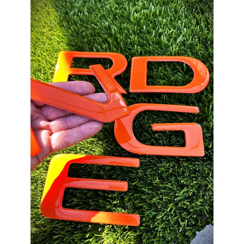 AUTOCARIMAGE RAISED TAILGATE LETTERS for RIDGELINE 2024 2025 ORANGE