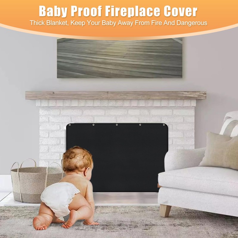 Magnet Fireplace Cover, Draft Blocker, Blanket for Heat Loss, Flue