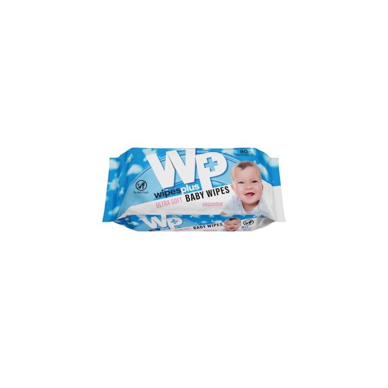 WIPESPLUS Baby Wipes Fragrance Free for Babies and Kids, 80