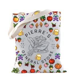 TSOTMO Game Merch Gift Gamer Gift Pierre's General Store Gaming Tote Bag For Game Lovers Pelican Town Gift (U.PIERRE'S 2016)