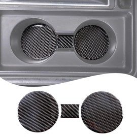 Lcojicep Car Central Control Cup Holder Panel Sticker Compatible with Hummer H2 2003-2007 Real Soft Carbon Fiber Central Control Cup Holder Pad Slot Liner Panel Frame Trim Interior Accessories
