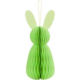 XL Large Easter Bunny Easter Eggs Decoration Easter Honeycomb Ball Honeycomb Balls Made of Cardboard Colourful Easter Decoration for Hanging or Standing Green Easter Bunny
