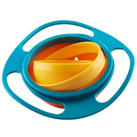 Xrten 360 Degree Rotation Kids Training Bowls, UFO Universal Anti Spill Training Tableware with Lids for Kids,Infant,Toddler