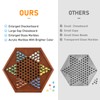 12.7 Inches Wooden Chinese Checkers Set with Storage Drawer -60